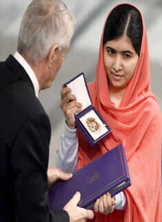 Malala, Satyarthi accept Nobel Peace Prize: In pics
