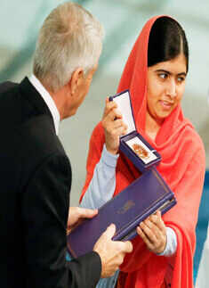 Malala, Satyarthi accept Nobel Peace Prize: In pics
