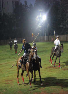 Polo match in the city