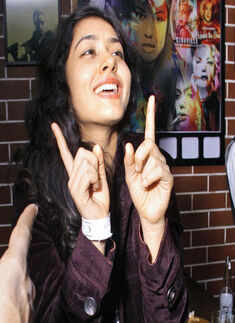 Enjoying on the electronic beats