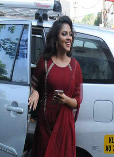 Amala Paul chats with the students of Government Women's College