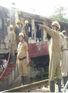 Rajdhani trains gutted in Delhi rail yard fire