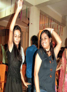 Aashtha and Yogeeta during the farewell party Photogallery - Times of India