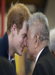 Britain's Prince Harry exchanges a hongi - Photogallery  - Times of India