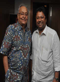 Soumitra Chatterjee and Kaustuv Ray during the premiere of Bengali movie Room 103  Photogallery Times of India