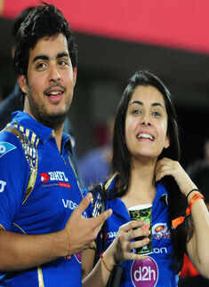 Akash Ambani with a friend during the IPL match Photogallery - Times of India