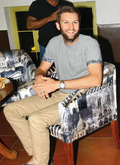 Andrew Tye during a celebratory dinner Photogallery - Times of India