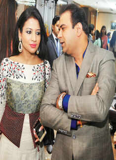 Reena Goel with Ashok Goel during a get-together Photogallery - Times of India