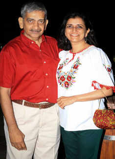 Krish and Sheela during the party Photogallery - Times of India