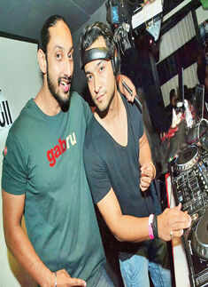 DJ Japs (L) and DJ Marsh during a party Photogallery - Times of India