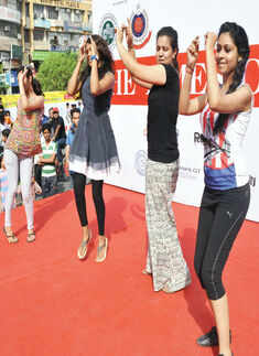 Participants having fun during the Raahgiri Day Photogallery - Times of India