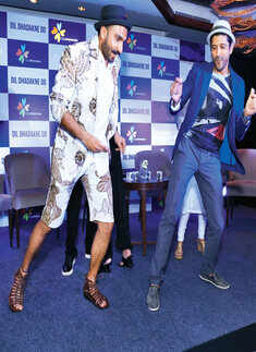 Farhan Akhtar and Ranveer Singh during Dil Dhadakne Do's Photogallery Times of India