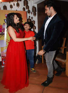 Cheshta Mehta and Abhishek Bajaj during the launch of SAB Tv&rsquo;s new silent comedy serial  Photogallery - Times of India