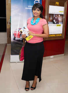 Bindu during a movie night Photogallery - Times of India