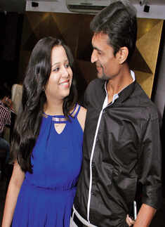 Ankita and Piush Kumar during the Bollywood Night