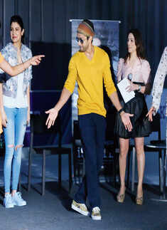 Farhan Akhtar during the promotion of Bollywood film Dil Dhadakne Do