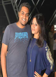 Harsha and Aastha during an event