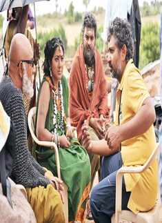 On the sets of Telugu movie