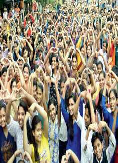 Participants attend the Zumba session