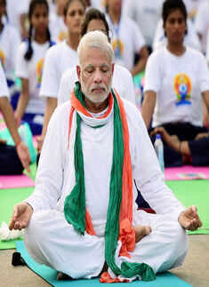 Prime Minister Narendra Modi performs yoga