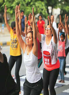 Participants during the Raahgiri Day