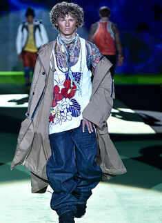 A model walks the runway