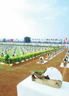 Yoga is a part of training at the SSB recruit centre