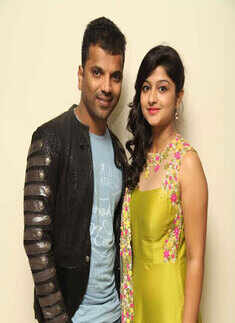 Sathish Neenasam and Aishani Shetty at the audio launch of Rocket