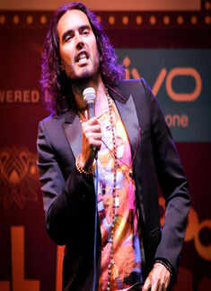 English comedian and actor Russell Brand performs