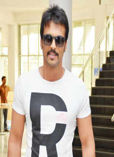 Aadarsh during an art exhibition