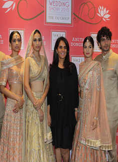Models with designer Anita Dongre&rsquo;s Vogue Wedding Show 2015 preview