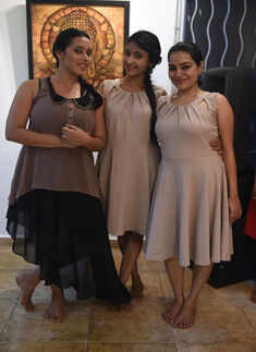 Sukriti pose during the art exhibition Padme