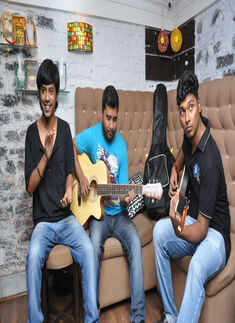 Members of band Frequency perform