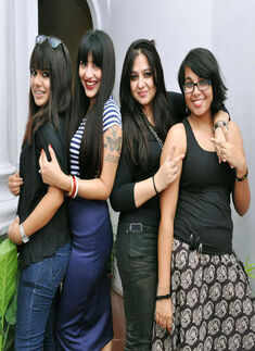 Aaryana, Enakhi, Shubra and Anisha during a Musical midnight