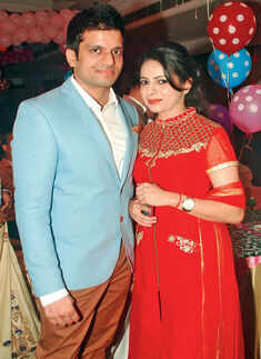 Anuj and Divya during Inaira&rsquo;s first birthday party