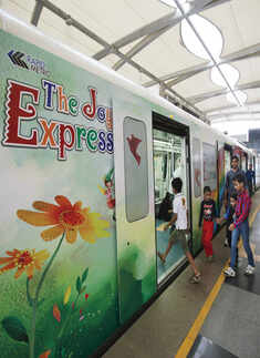 Kids during an origami workshop