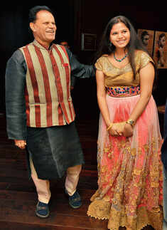 TSR and Sindhura during T Venkata Rao&rsquo;s surprise birthday party