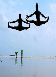 Aksa beach in Malad stunt exercise beach