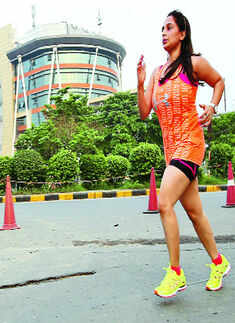 A participant runs during the event