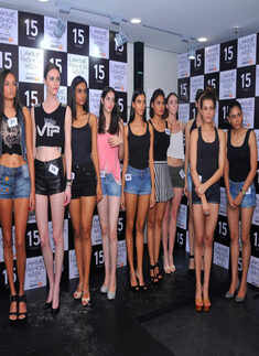 Models during the Lakme Fashion Week Winter/ Festive '15 auditions