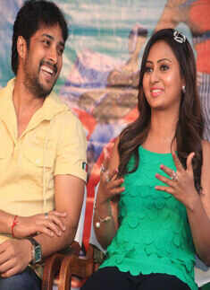 Prem and Amulya during Maley press meet in Bengaluru