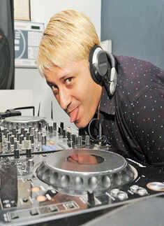 DJ Mickey during a musical night