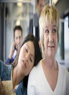 This lady is more than happy to let her sleep on the shoulder