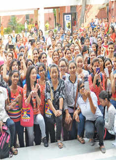 Students during the Clean & Clear Delhi Times Fresh Face 2015 auditions