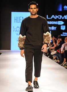 A model walks the ramp