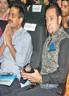 Delhi CM Arvind Kejriwal with Gulshan Grover