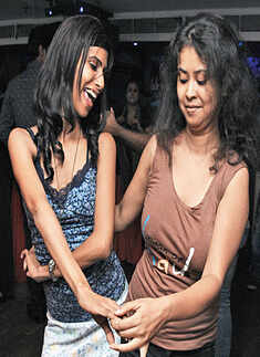 Payel and Sohini  during a glam night