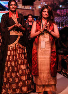 A model walks the ramp