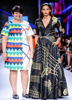 A model walks the ramp