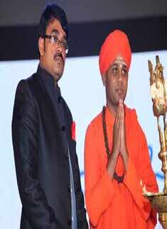 Shekhar with a guest during the audio launch